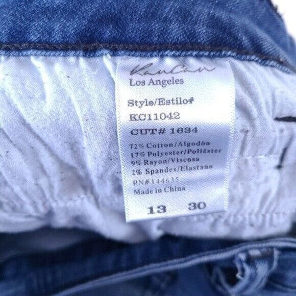 KanCan Mid Rise Skinny Distressed Zippered Pocket Jeans Size 30 - Picture 7 of 10